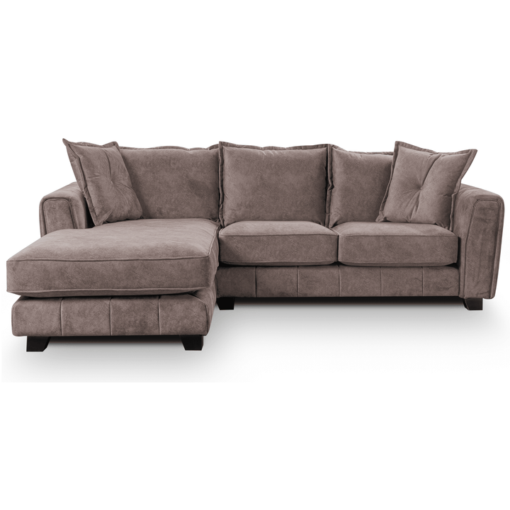 Somerford left-hand corner sofa with plush cushions and modern design, front-facing on a clean white background