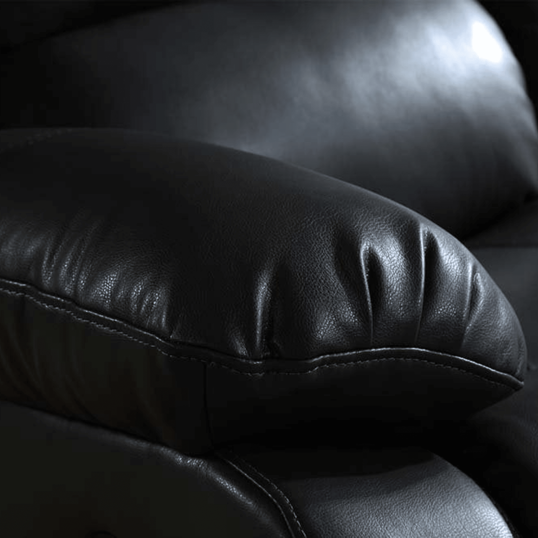 Valencia Black Leather Manual Recliner 3+2+1 Seater Sofa Set - Furniture Instore