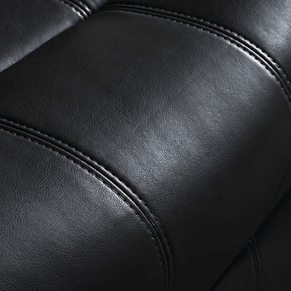 Valencia Black Leather Manual Recliner 3+2+1 Seater Sofa Set - Furniture Instore