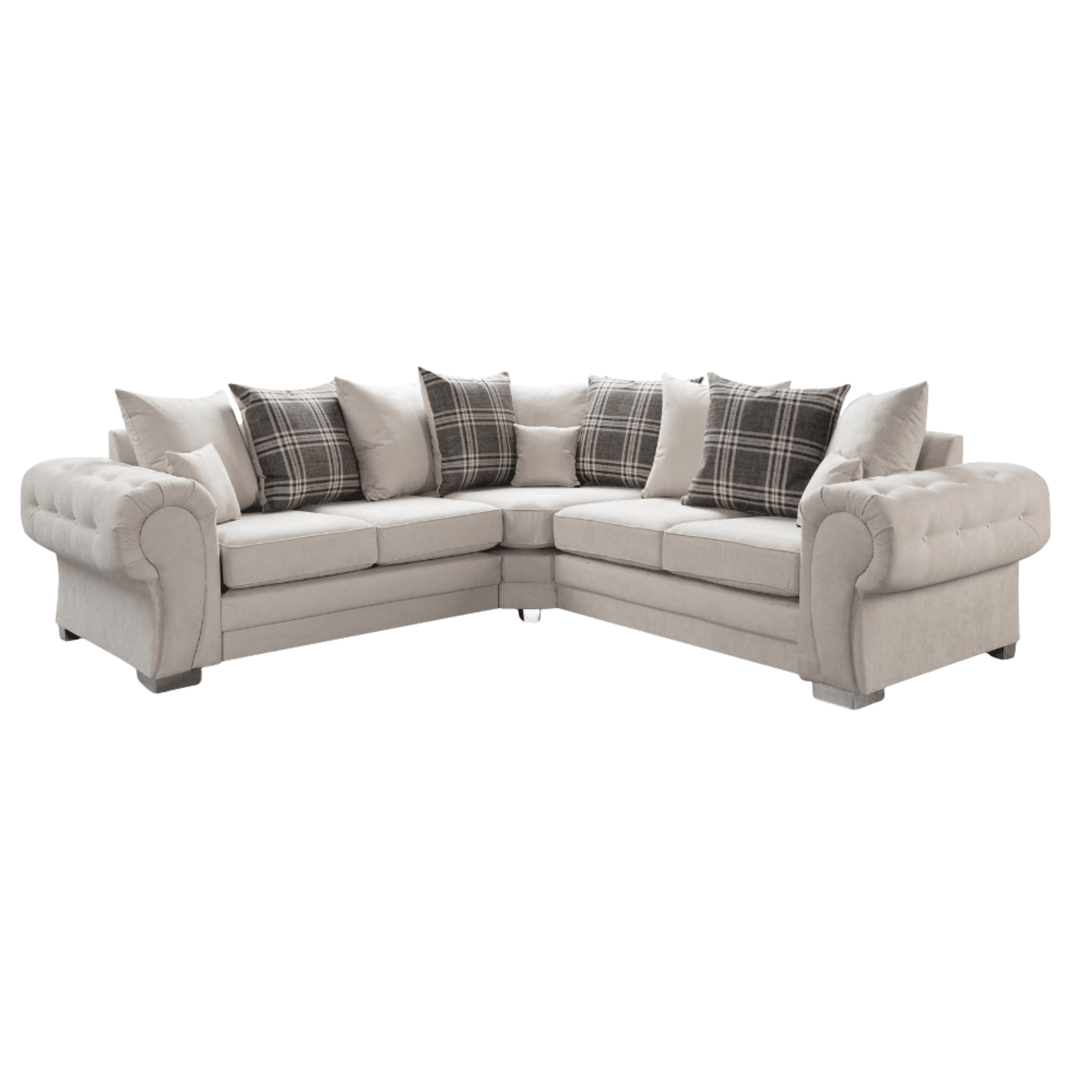 Verona Scatter Back Cream Fabric Corner Sofa - Furniture Instore