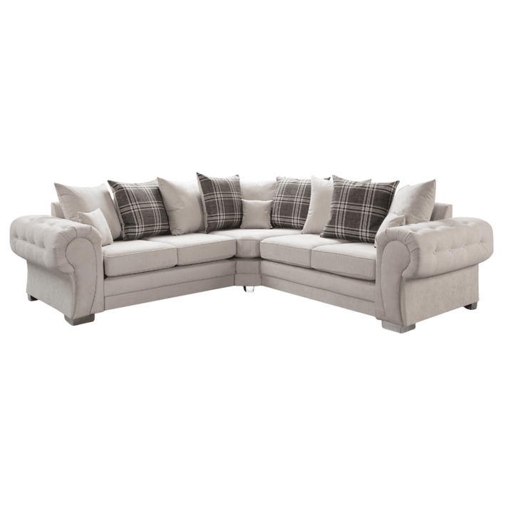 Verona Scatter Back Cream Fabric Corner Sofa - Furniture Instore