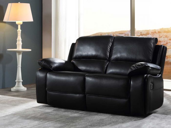 Holden Black Leather Recliner Sofa, Recliner Leather Sofa Uk