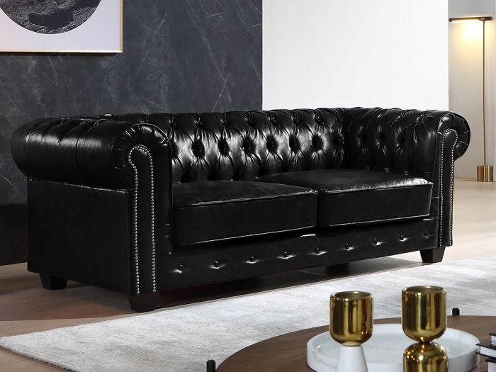 Chesterfield Black Leather Sofa Collection - Leather Sofas SofaDirect