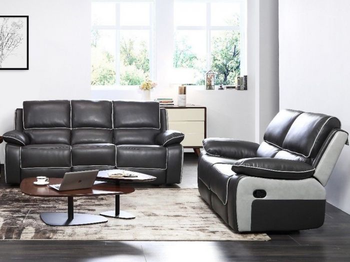 Grey Leather Recliner Sofa, Leather Sofa And Recliner Set