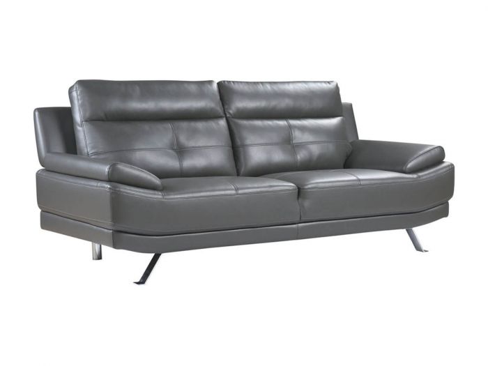 Islington Grey Leather Sofa Collection, Modern Grey Leather Sofa