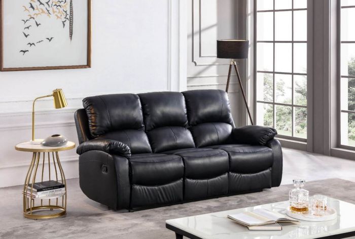 Roma Black Leather Recliner Sofa, Roma Leather Recliner Sofa Reviews