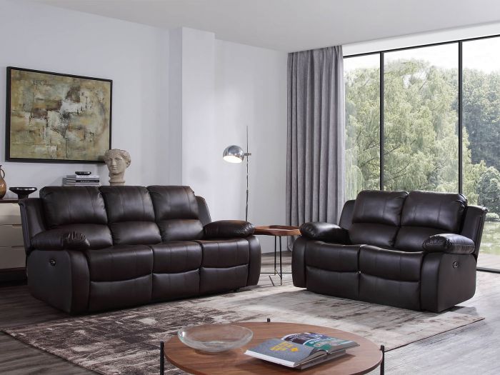 Valencia Brown Leather Electric, Valencia Leather Recliner Sofa